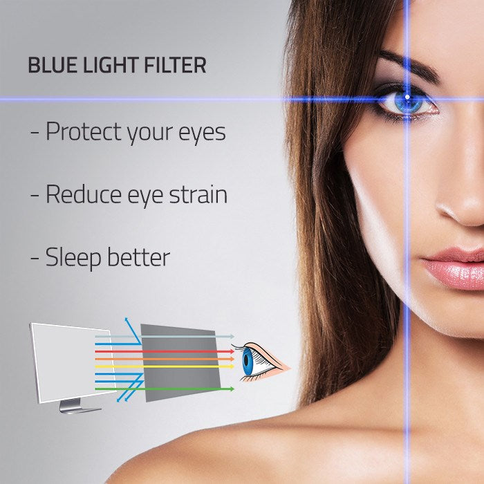 Qoltec 51049 Anti Blue Light Filter 27  | 16:9 | Eye protection | Anti Glare
