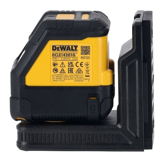 DEWALT 10.8V DCLE14201GB Green USB-C Cross Line Laser