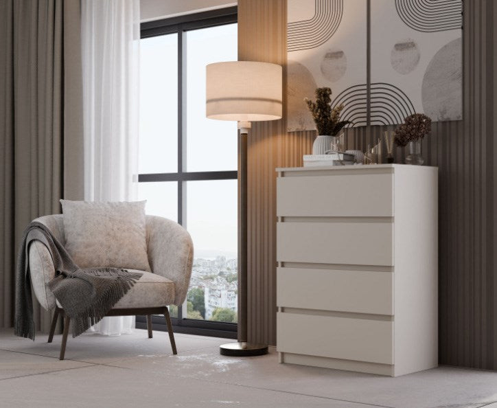 Malwa Chest of Drawers M4 Cashmere Color 4 Drawers
