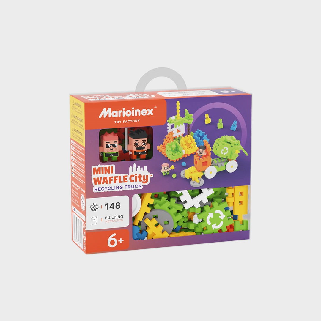 Marioinex Mini Waffle Building Blocks – City: Refuse Collection Truck  148 pieces