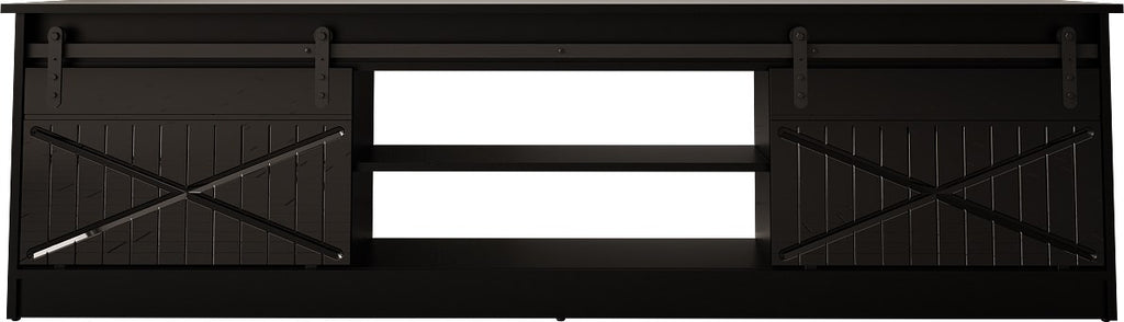 RTV GRANERO 200x56.7x35 black/black gloss cabinet