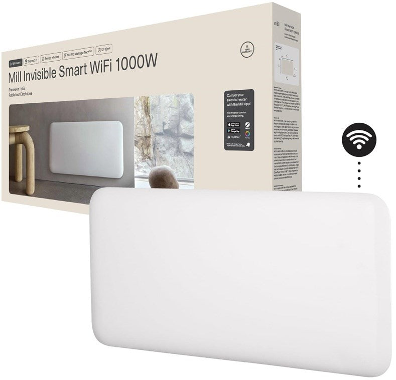mill Electric Convector Heater IPX4 Indoor Use PA1000WIFI4