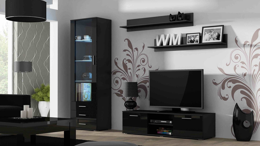 Cama TV Stand SOHO 140 Black/Black Gloss