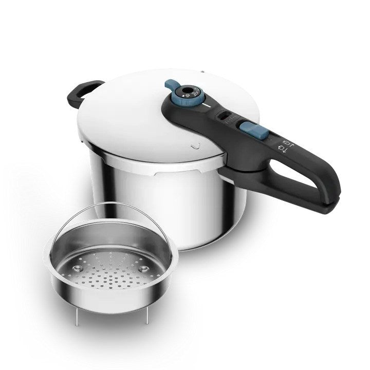 TEFAL SECURE TRENDY Pressure Cooker 6 L + Stainless Steel Basket
