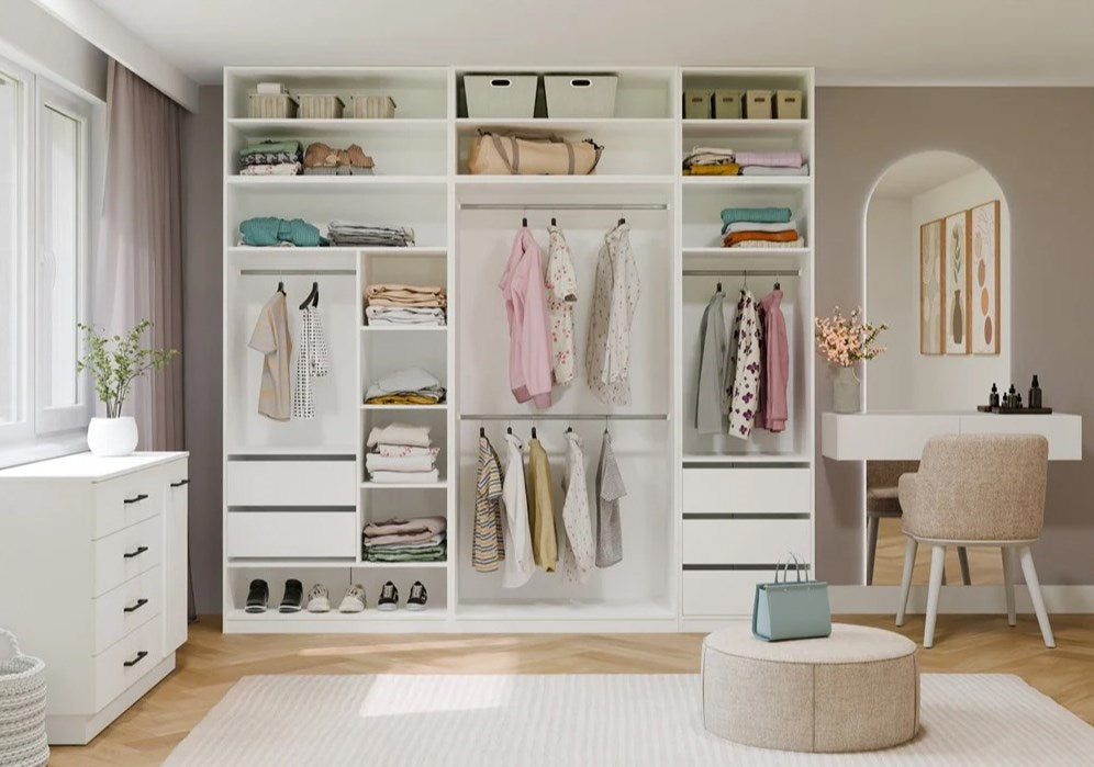 OPENO 60 WHITE Extension Unit – Modular Wardrobe Shelf  60 cm  for the Bedroom