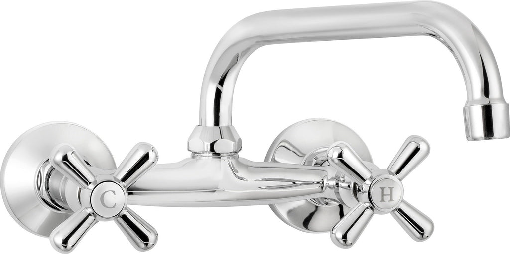 Wall-mounted washbasin mixer