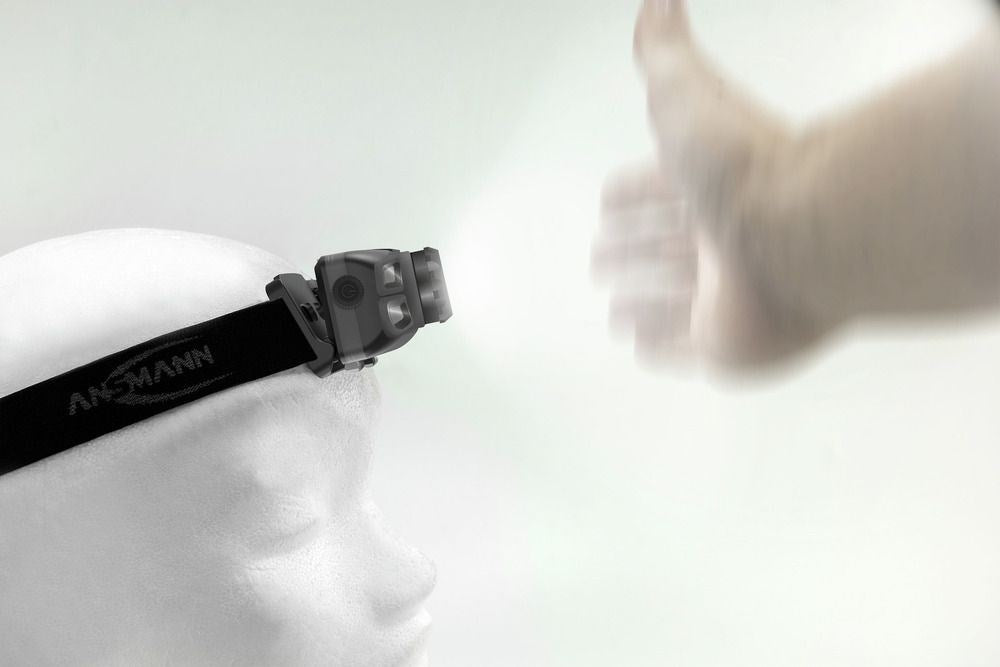 ANSMANN Sensor LED Headlamp HD450FRS - 450 Lumens, IP65, Li-Ion Battery