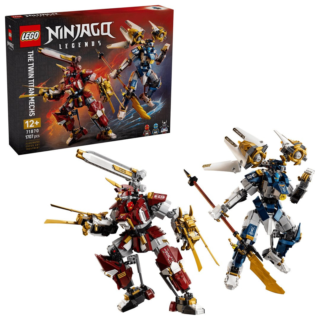 LEGO NINJAGO Building Blocks 71870 The Twin Titan Mechs - 1707 Pieces - 3 Minifigures - Ages 12+