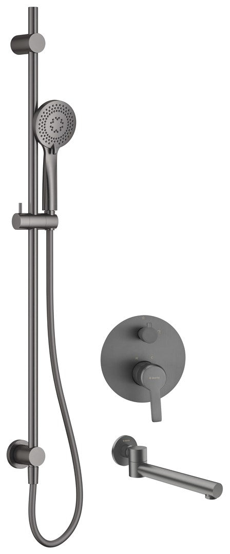 Concealed shower set with bath spout