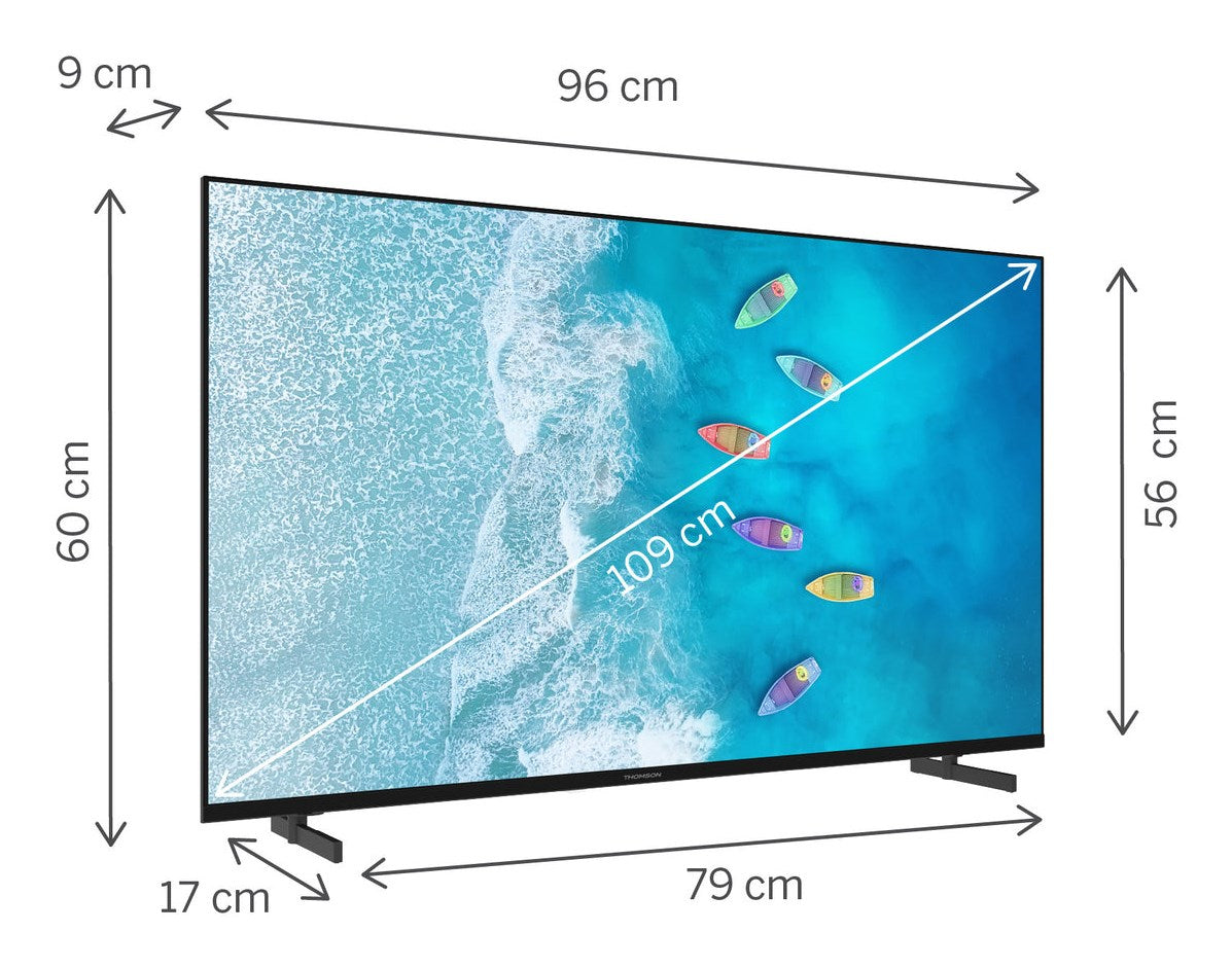 THOMSON TV → 43" 4K Ultra HD → 3840 x 2160 → Smart TV → 43UG4S15