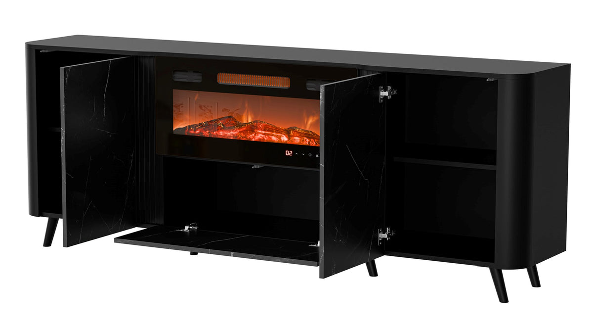 Cama MEBLE VOLARE 410063 Chest of Drawers - Electric Fireplace, 3 Doors
