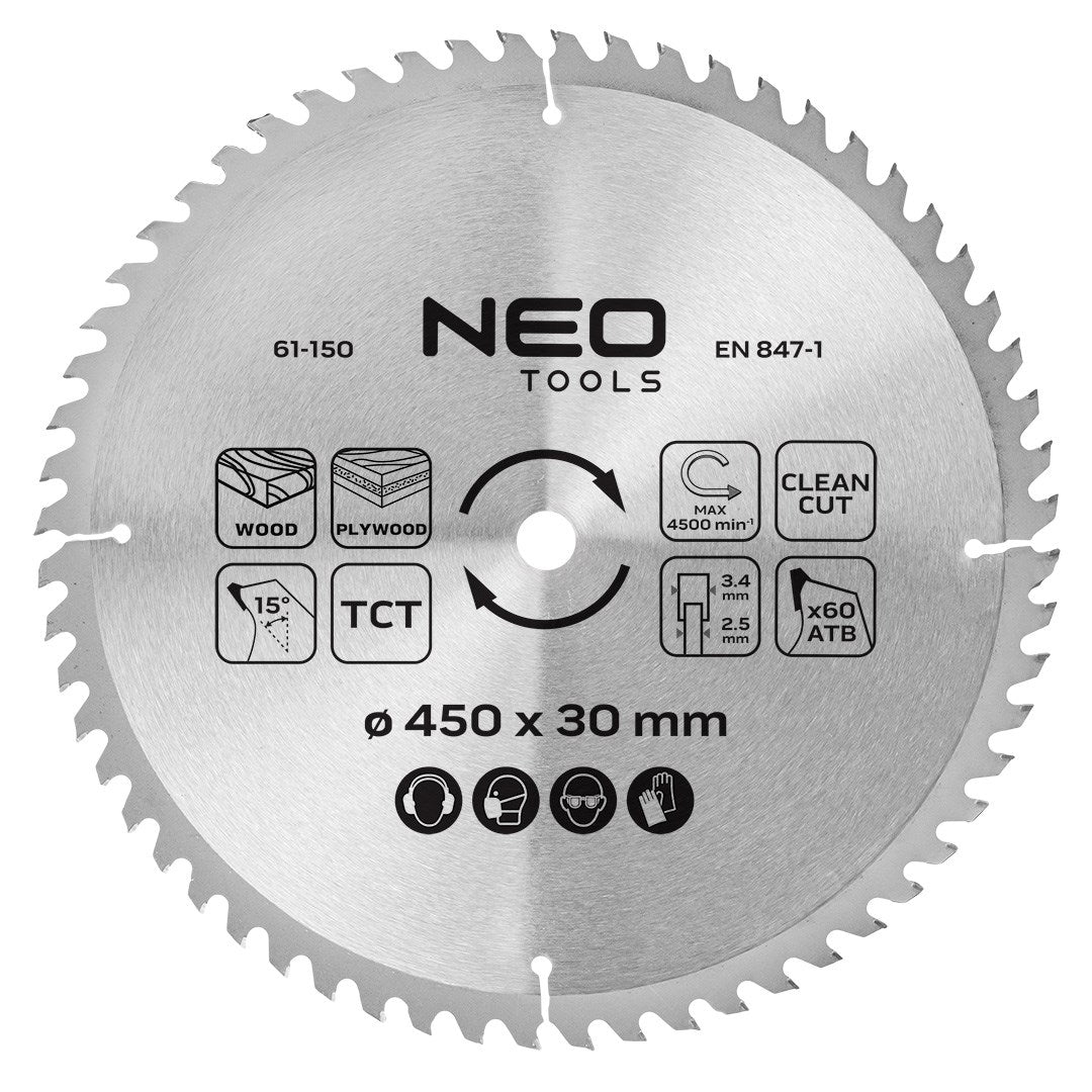 NEO TOOLS Carbide-Tipped Saw Blade 61-150 450 mm x 30 mm 3284 g