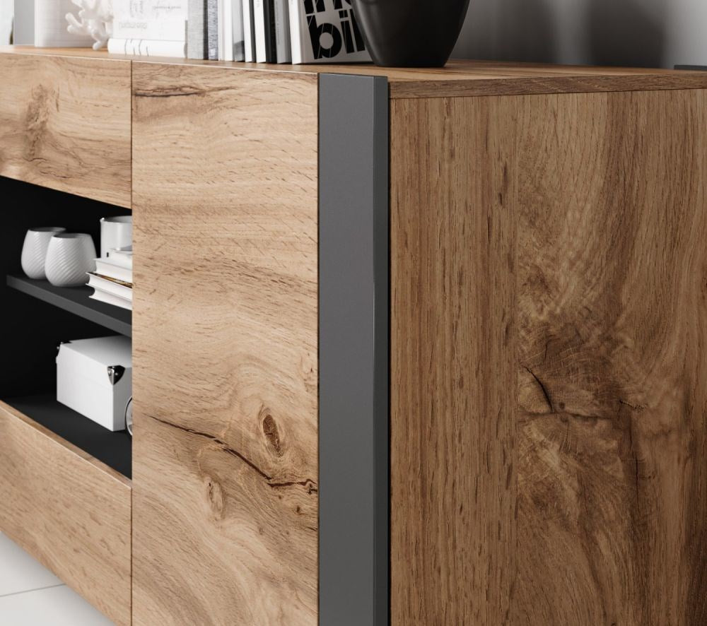 Cama Chest of Drawers WOOD Wotan Oak/Anthracite