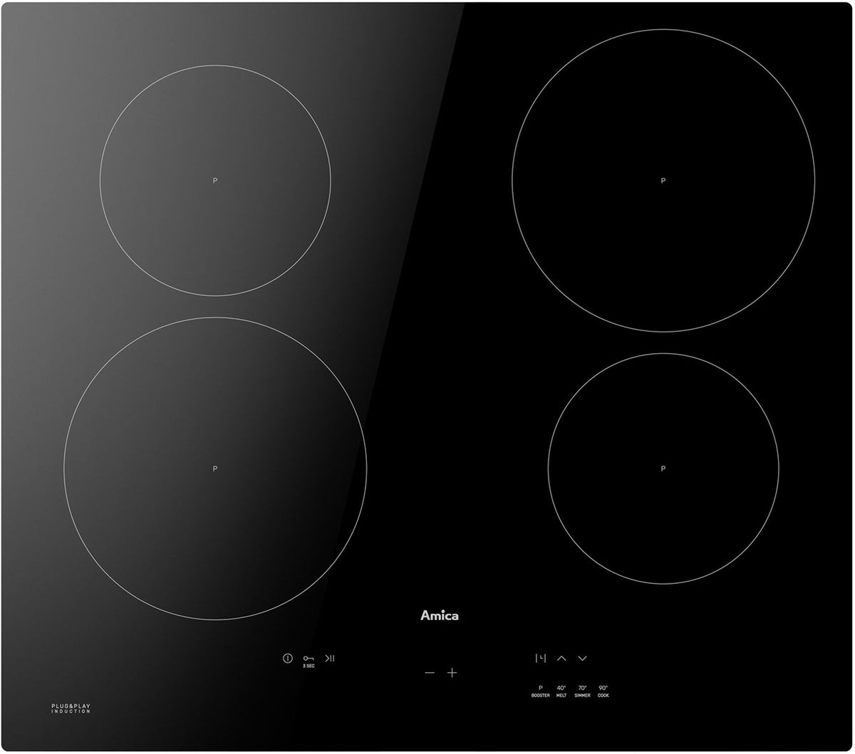 Amica DI 6410 PPB hob Black Built-in 59.2 cm Zone induction hob 4 zone(s)