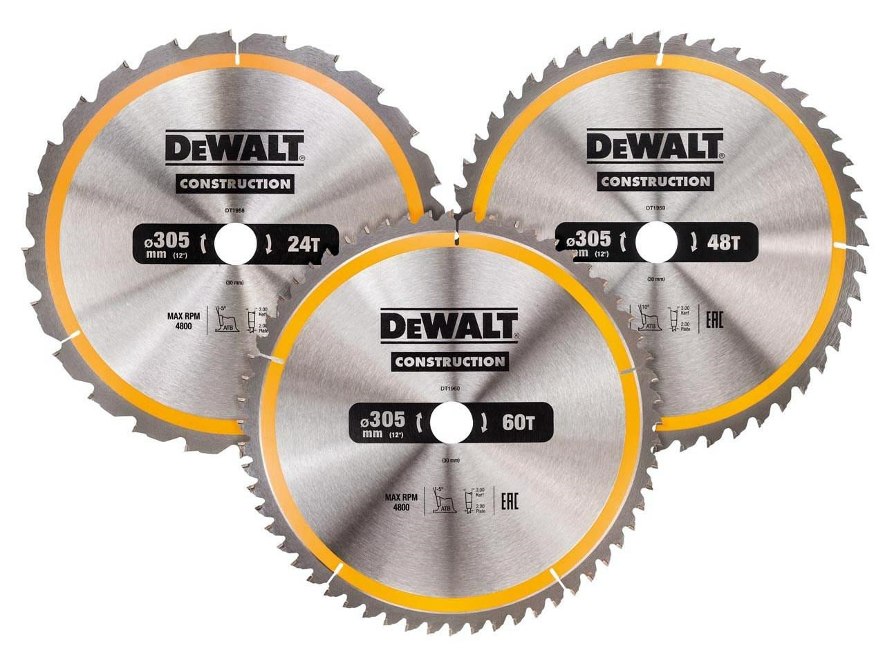DeWALT Circular Saw Blade 305 mm 24T 48T 60T DT1964-QZ