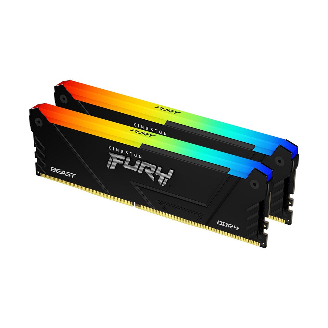 Kingston FURY Beast RGB DDR4 Kit 16GB: 2 x 8GB DIMM 288-PIN 1800 MHz PC4-28800 CL17 KF436C17BB2AK2/16