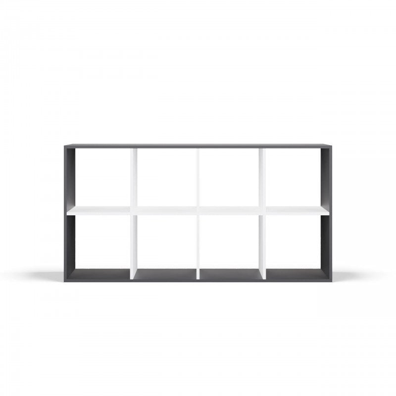 MALAX 2X4 SHELVING UNIT  ANTHRACITE/WHITE