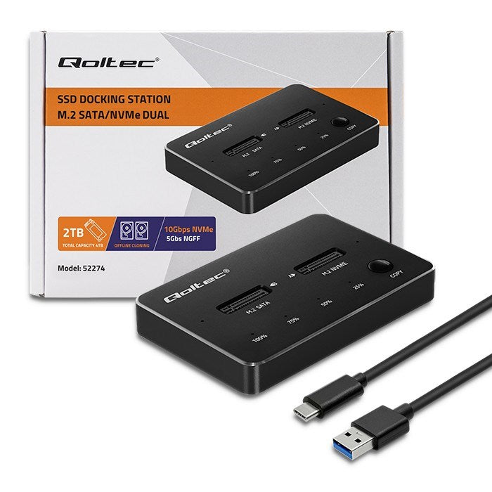 M.2 NVMe SATA USB-C DUAL Docking Station