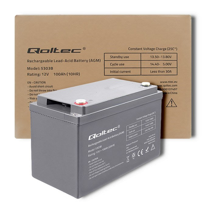 Qoltec Battery Lead-Acid 100 A 12 V 53038