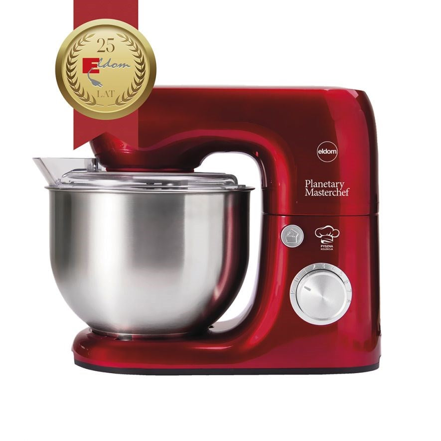 ELDOM Stand Mixer 800W 5 L Stainless Steel Bowl 8 Speed Red WRK1250