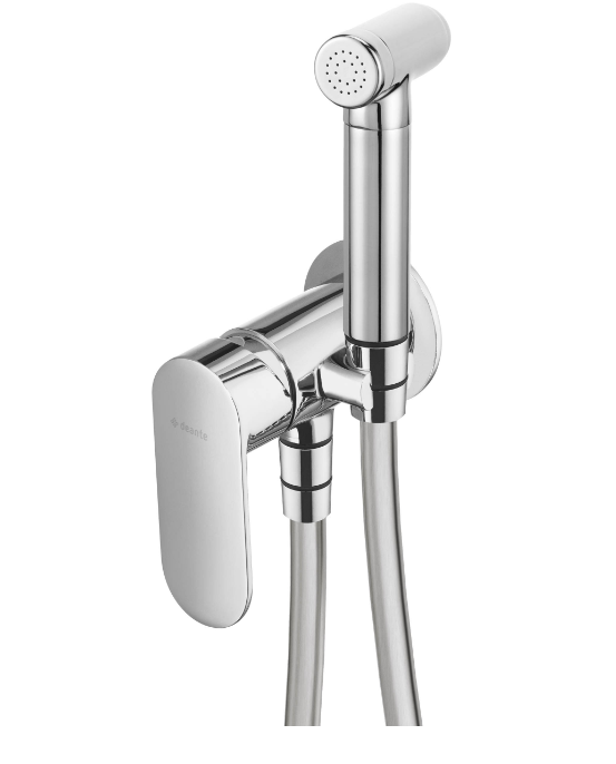 Deante Concealed Bidet Mixer with Bidetta Shower Head - Alpinia Series - Chrome - BGA034M