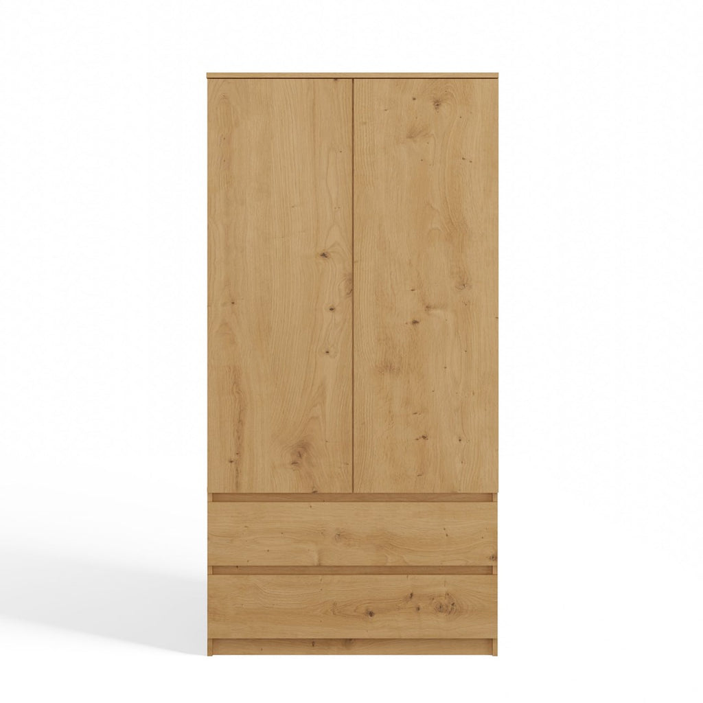 Topeshop MALWA SS-90 Wardrobe 2 Doors 5 Shelves Oak