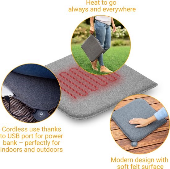 Medisana OL 600 Outdoor Heated Seat Cushion - Grey