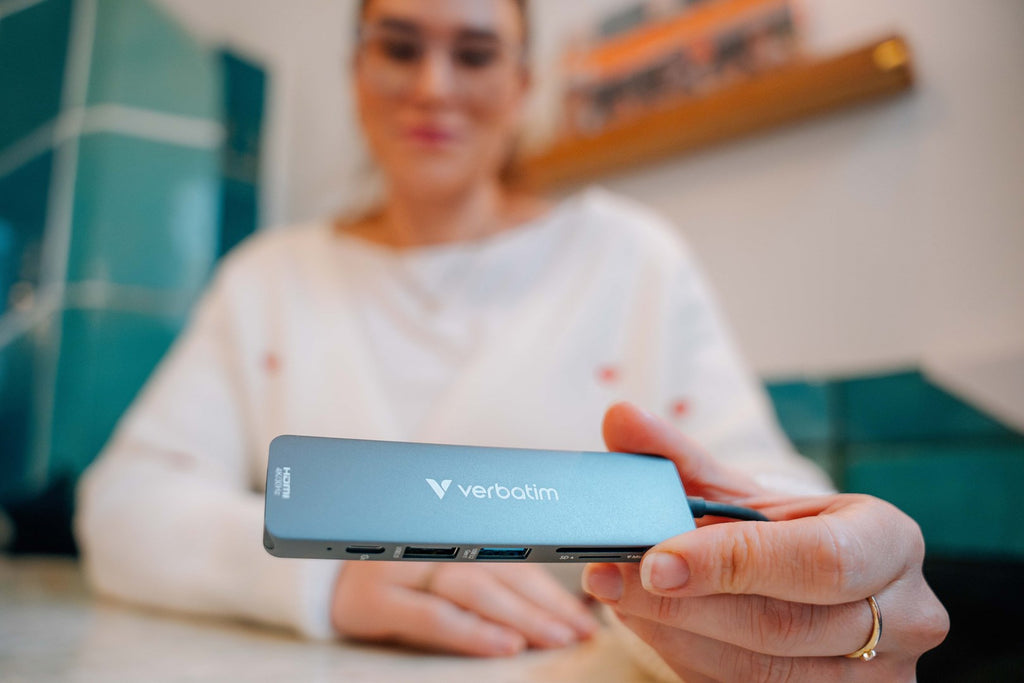 Verbatim Multiport Hub with 6 Ports, HDMI, USB-C PD, 4K Ultra HD, Model 32156