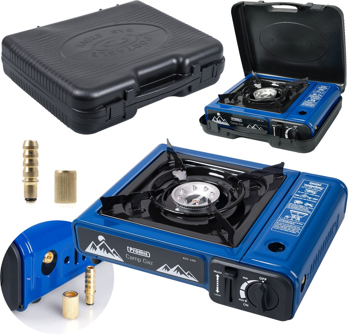 PROMIS 1-Burner Gas Camping Stove with Case