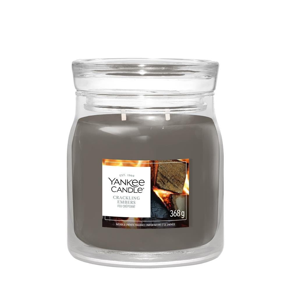 YANKEE home Scented Candle Crackling Embers Cylinder Grey 2247800