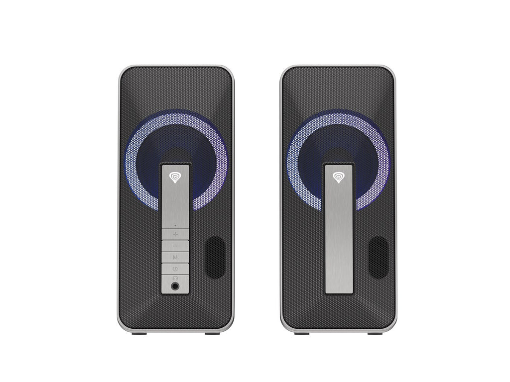 GENESIS Helium 100 BT RGB Speaker Set 10 W PC/Laptop Black Silver 2.0 Channels Bluetooth