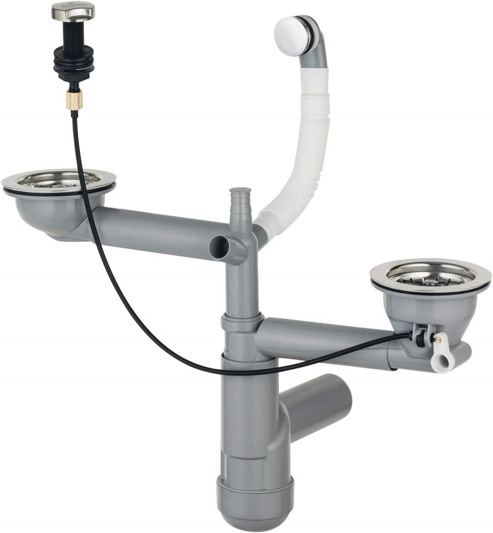 Deante Siphon for 1.5- and 2-Bowl Granite Sink Space-Saver