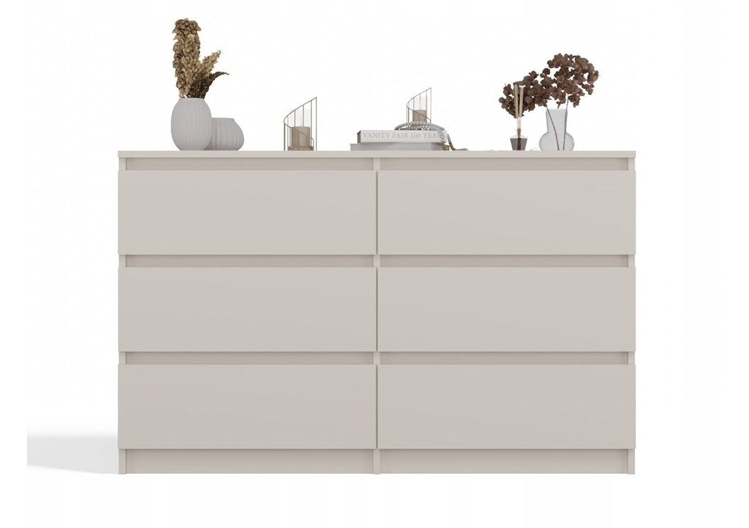 Malwa Chest of Drawers M6 120 Cashmere Color 6 Drawers M6/120