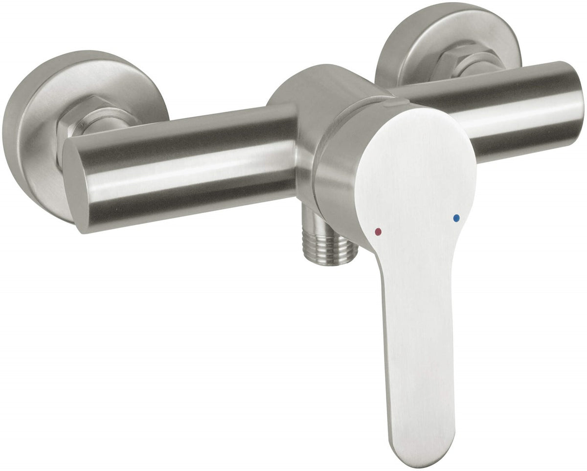 Deante Wall-Mounted Shower Faucet, Steel, Single-Lever, BLU F40M