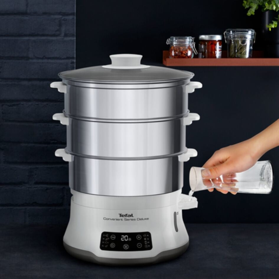 Tefal Convenient Series Deluxe VC502D steam cooker 3 basket(s) Countertop 900 W Stainless steel  White