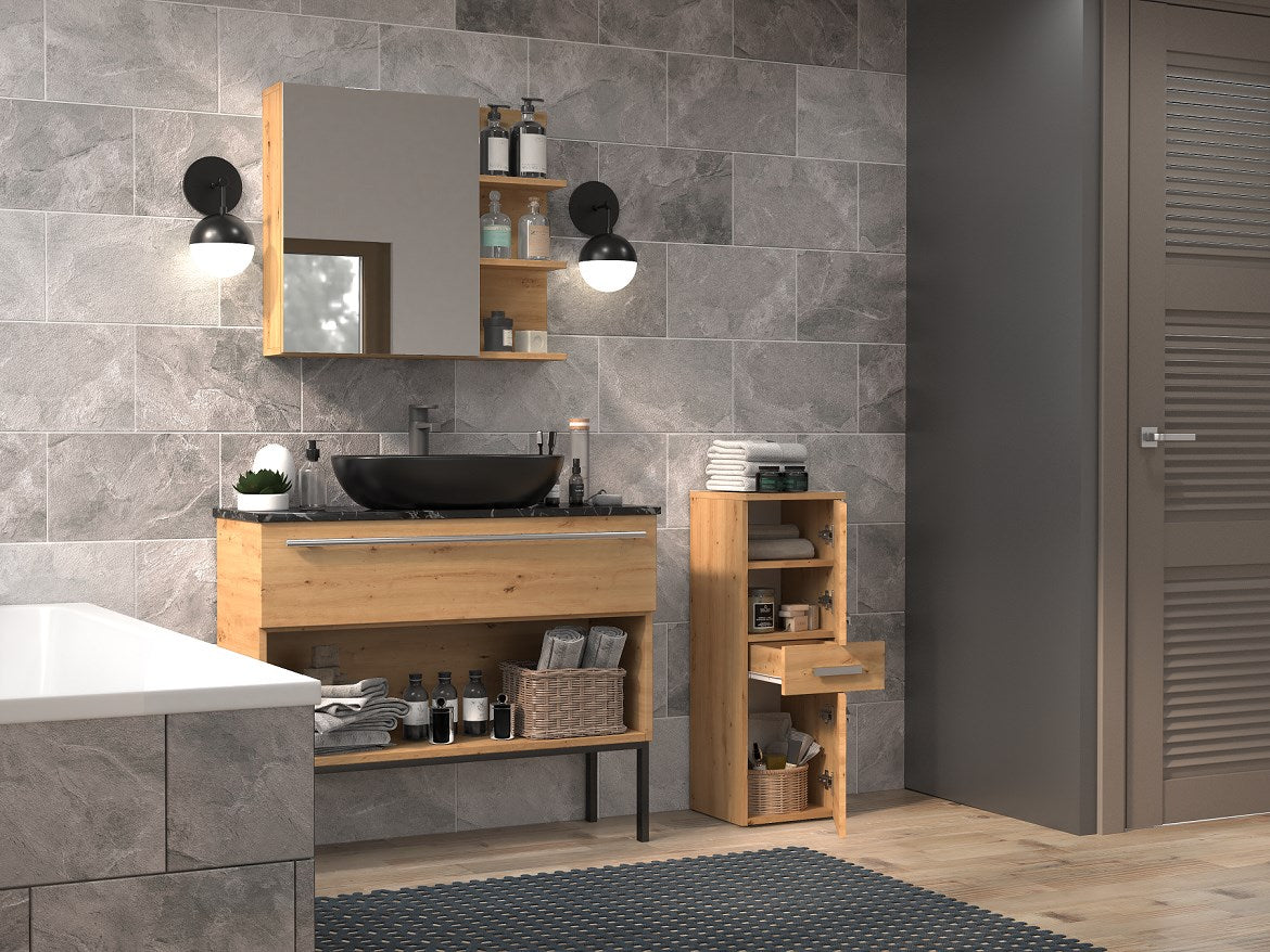 Topeshop NEL V DDS ARTISAN Bathroom Storage Cabinet Oak