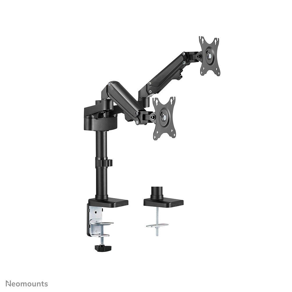 Neomounts DS70-750BL2 - Mounting Kit for 2 LCD Displays - Adjustable Dual Arm - Black - 17"-27" Screen Size