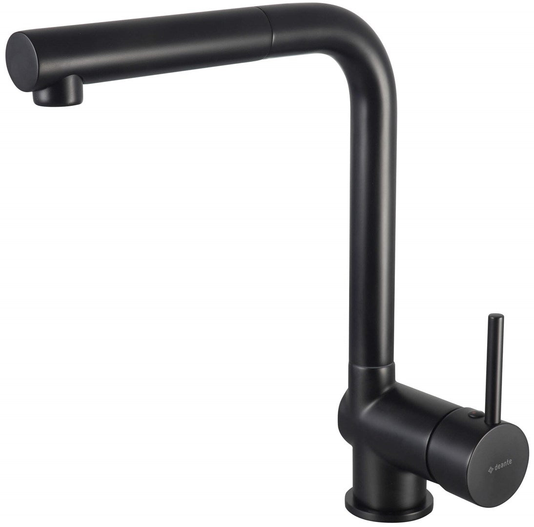 Deante Aster Kitchen Faucet Standing Pull-Out Spout Matte Black BCA N73M