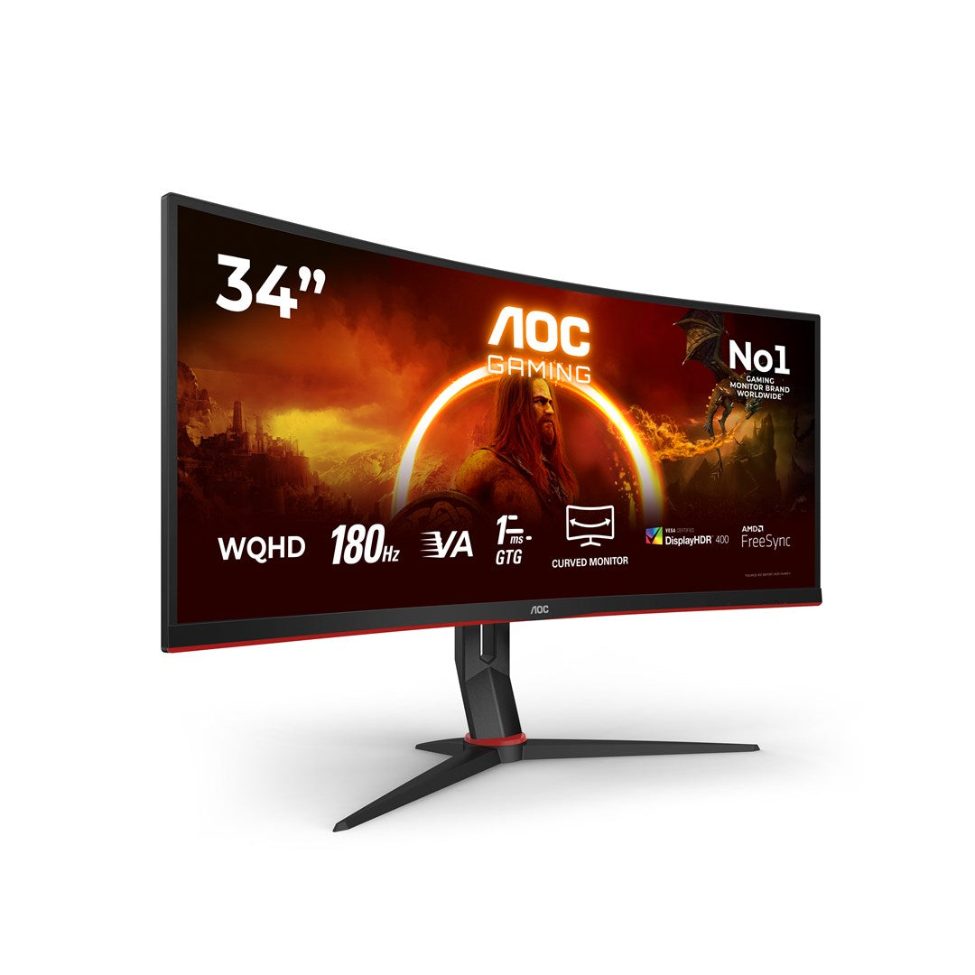 AOC Gaming CU34G2XP/BK 34" LCD Monitor Black/Red
