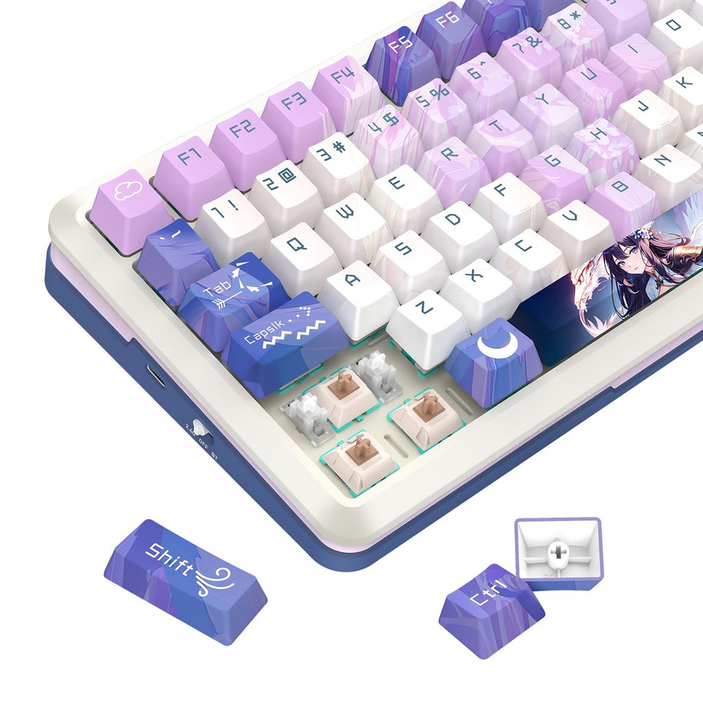 REDRAGON K708AK-RGB-PRO FLEKACT keyboard USB + RF Wireless + Bluetooth White