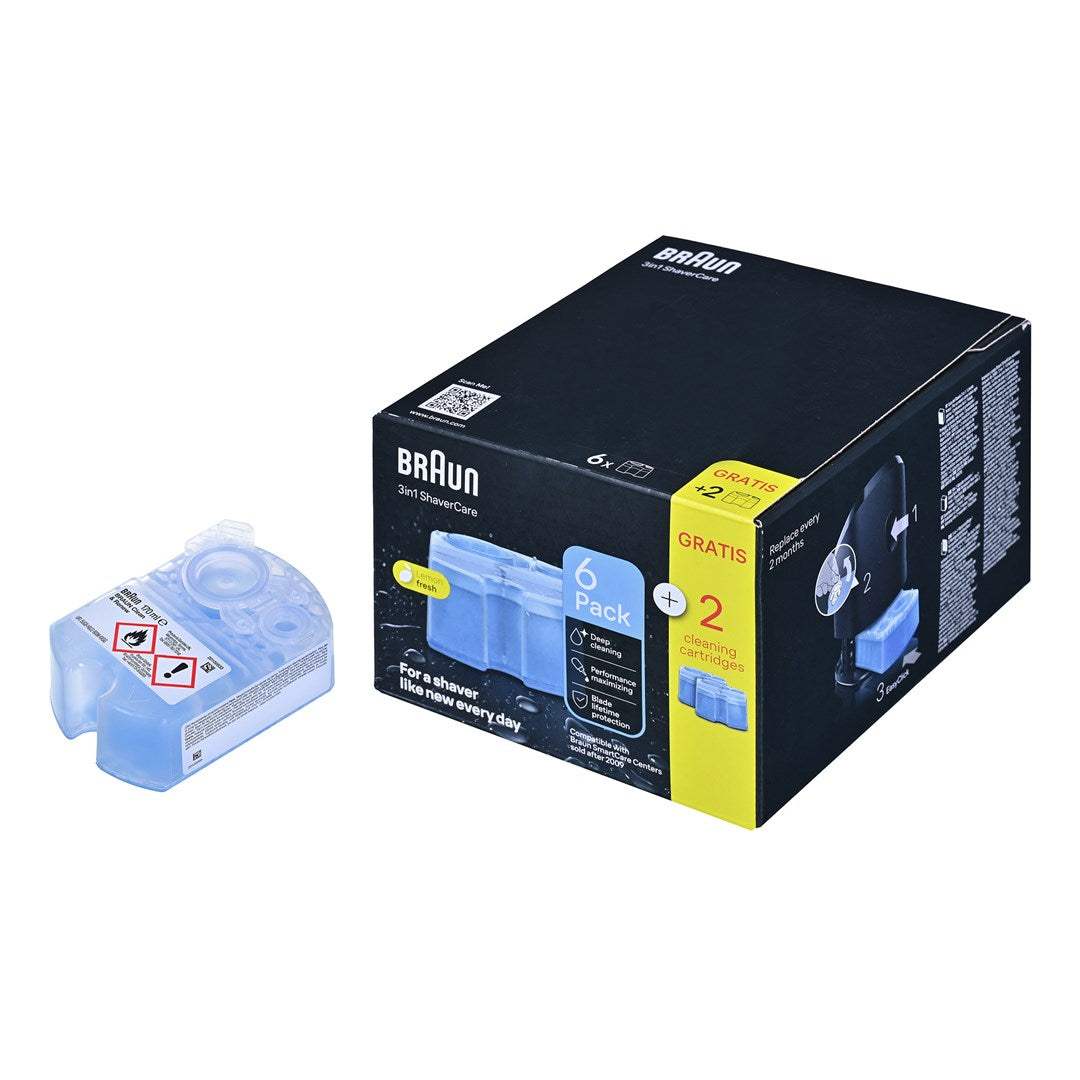 Braun Shaver Cleaning Cartridge 8-Pack CCR6+2