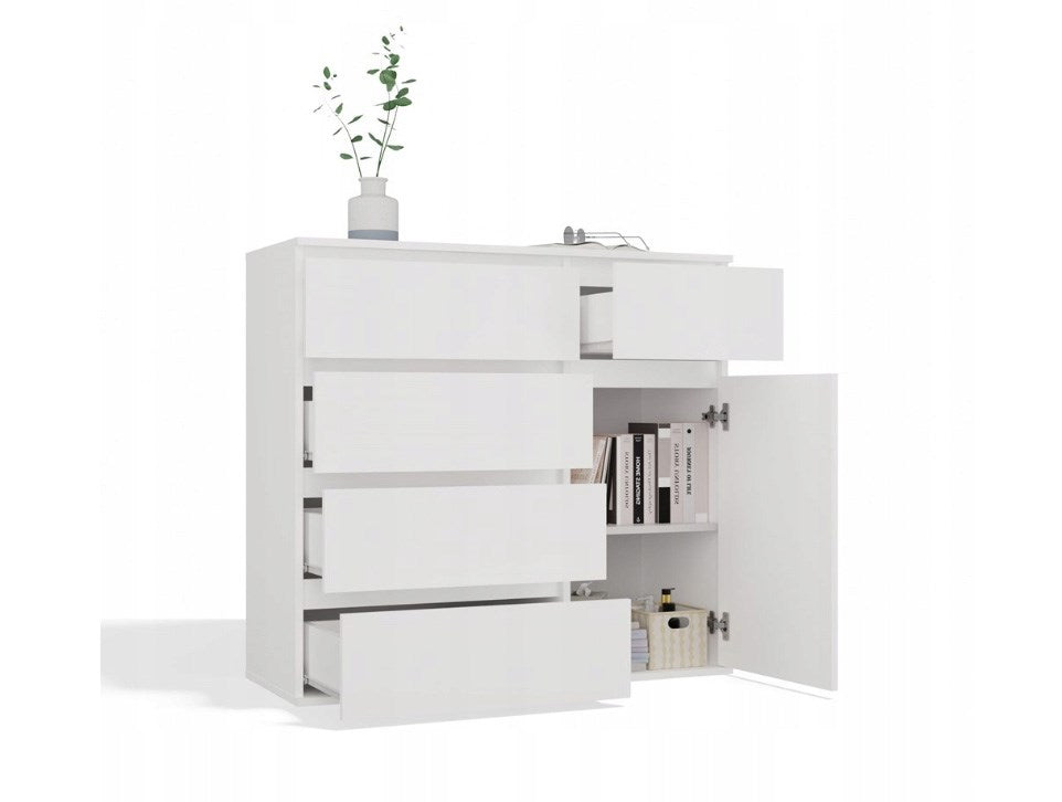 MALWA Chest of Drawers 1D5S White Modern