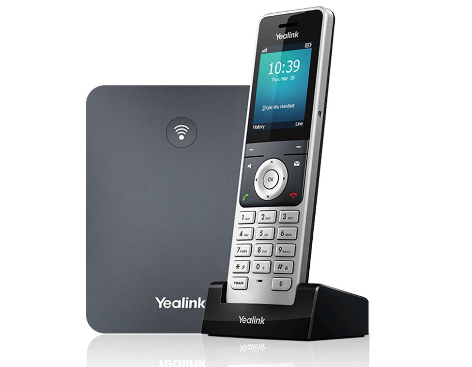 Yealink - W76P Cordless VoIP Phone - Caller ID - 1900 MHz - 10 Lines - Classic Gray, Alabaster Silver (W76P)