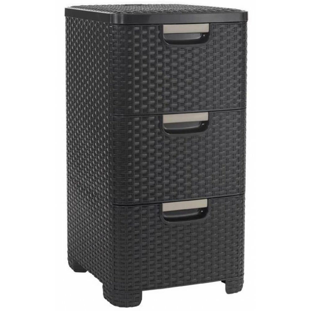 CURVER BOOKCASE WITH 3 DRAWERS 3x14L /DARK BROWN