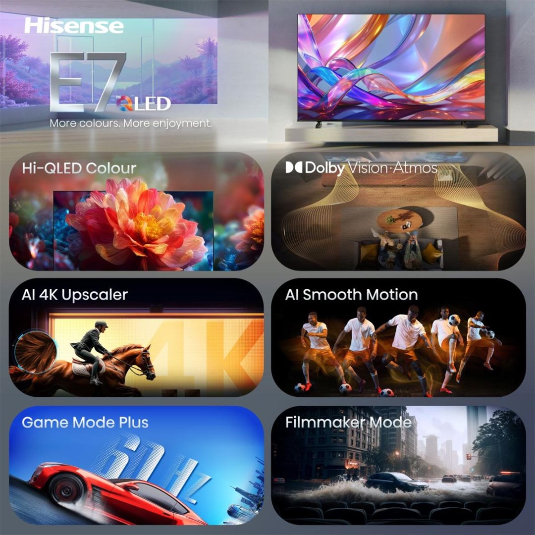 Hisense 55E7S 139.7 cm (55") 4K Ultra HD Smart TV Wi-Fi Black
