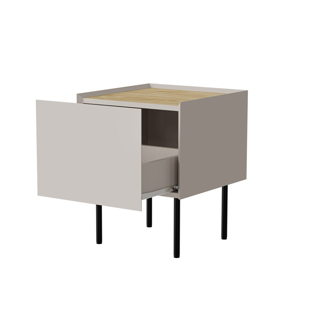 Cama Bedside Table 2 pcs. FELLINI 40x41x60 Cashmere + Oiled Oak Top