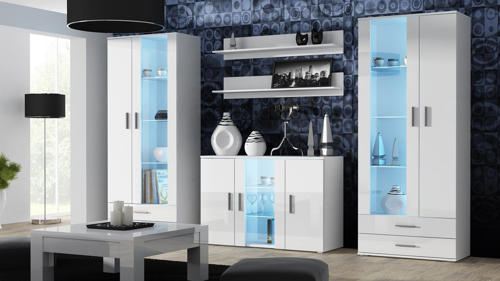 Cama Display Cabinet SOHO S6 2D2S White/Glossy White