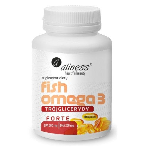 Aliness Fish Omega 3 FORTE 500/250mg Dietary Supplement 90 Capsules - General Health Support