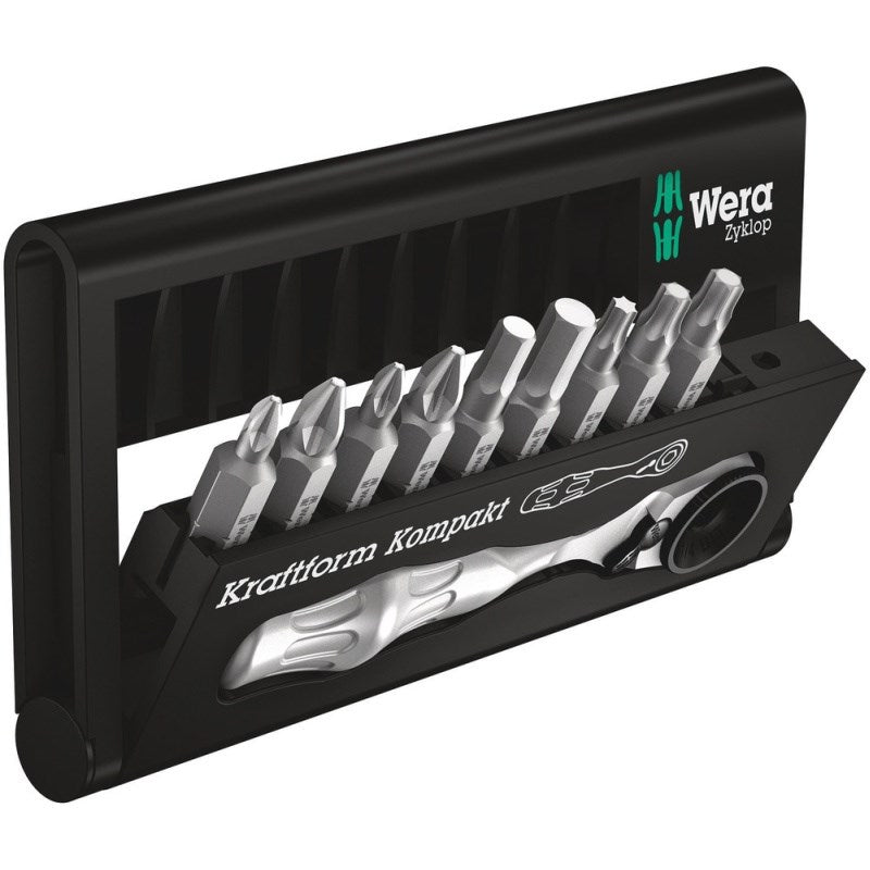Wera 10-Piece Bit Set, Bit-Check 10 Zyklop Mini BiTorsion, Phillips, Pozidriv, Inn (05057418001) 10-teiliges