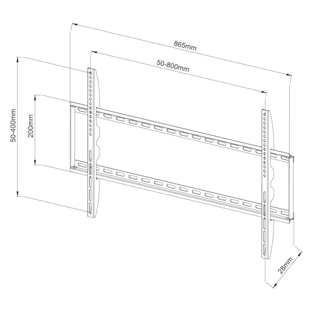 TECHly ICA-PLB 162XL TV Mount 80" Black